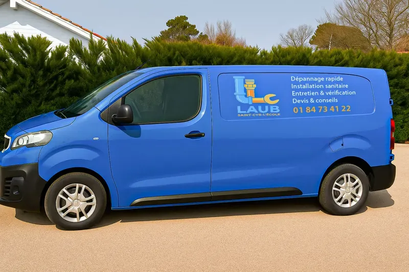 Camionnette d'intervention du plombier Laub circulant à Saint-Cyr-l'École et ses environs